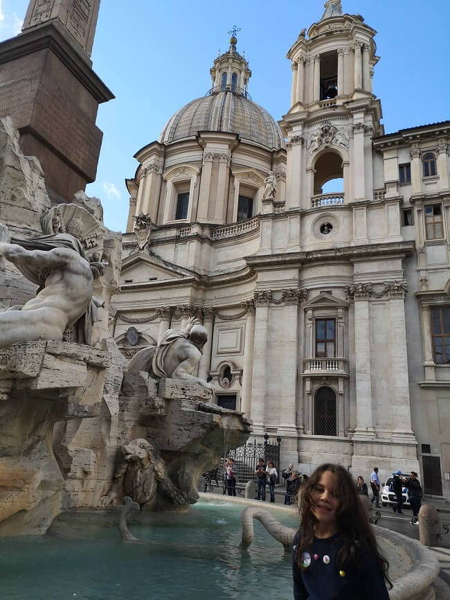 Little girl in Piazza Navona in Rome