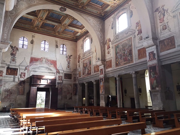Inside of Santa Prassede church Rome Italy