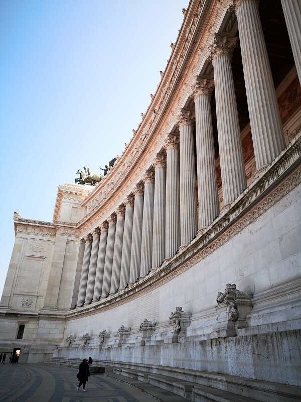 The colonnade of Vittoriano, Rome