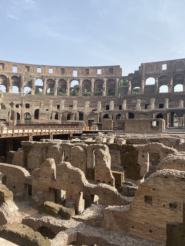 The underground tier of the Roman Colosseum