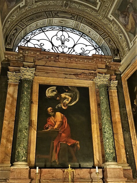 Painting by Caravaggio in the church of San Luigi dei Francesi, Rome, Italy