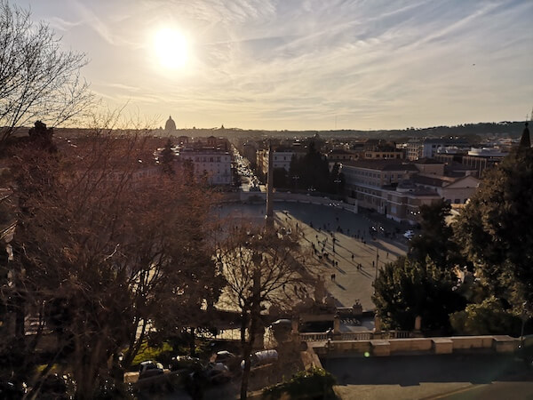 Sunset on piazza del popolo