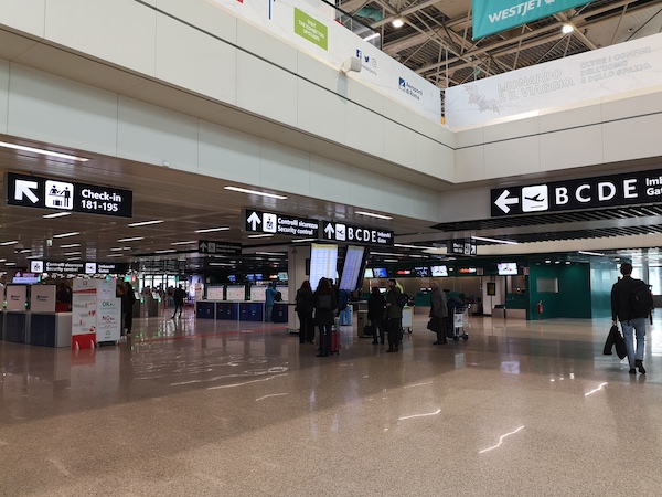 Fiumicino Rome airport departures hall