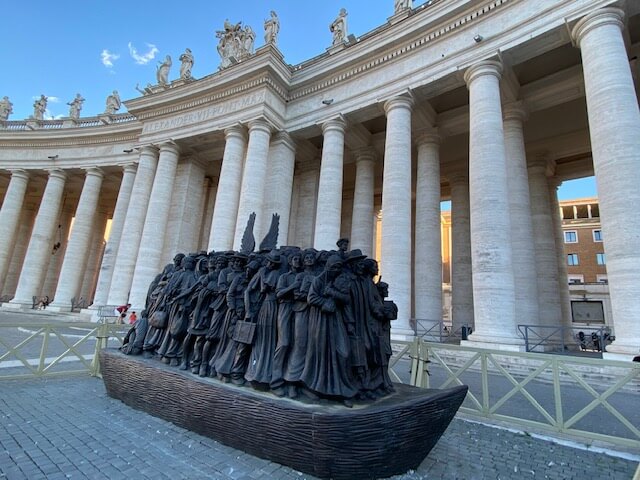 Monuments to migrants, St Peter Square, Rome