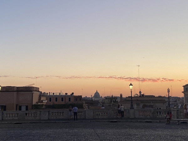 Sunset in Rome from Piazza del Quirinale