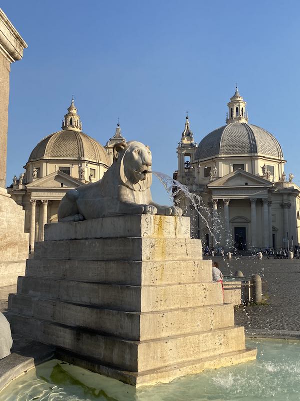 Lion fountain in Piazza del Popolo, Rome