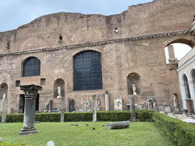 outside of main area of baths of Diocletian Rome