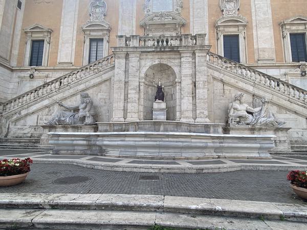 Roman goddess statue on Campidoglio Hill