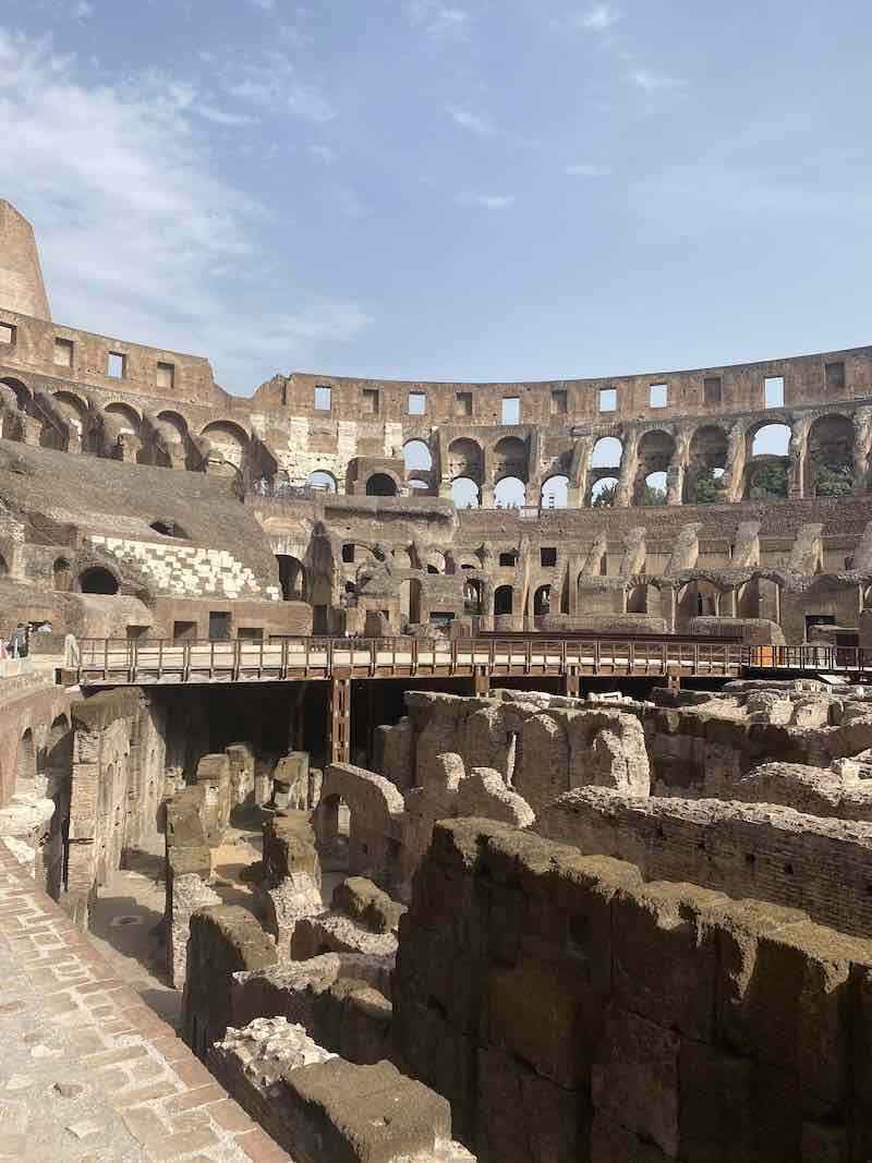 Inside of Roman Colosseum in July 2021 without people