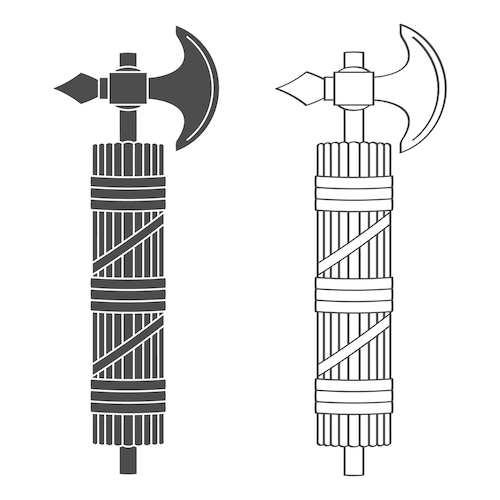 drawing of ancient Roman fasces