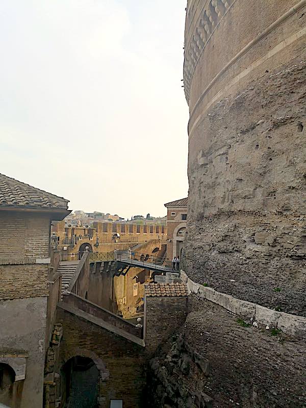 Inside of Castel Sant'Angelo Rome with the bastion walk