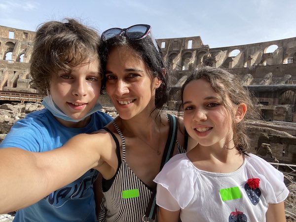 Myself and my kids inside Rome Colosseum