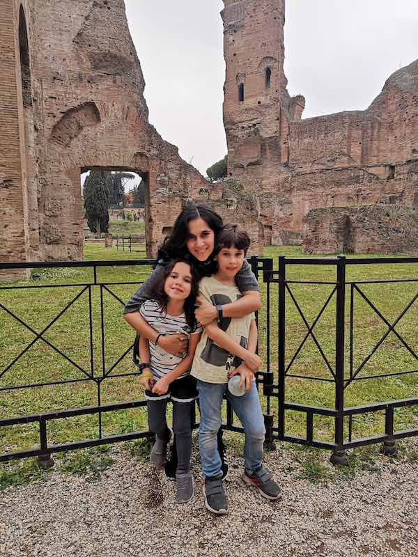 My children and I at Terme di Caracalla, Rome