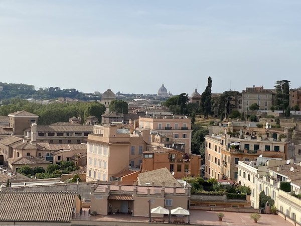 View of Rome with St Peter Dome in the distance