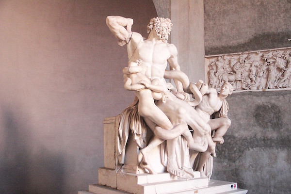 The statue of Laocoon in the Vatican Museums
