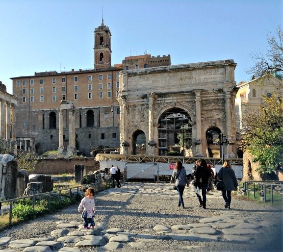 arch of Septimius Severus inside the Roman Forum in Rome