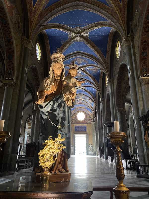 Statue of the Virgin inside the Church of Santa Maria Sopra Minerva, Rome, Italy