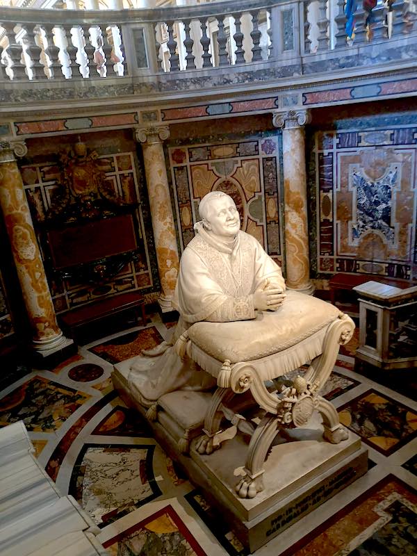 Statue of Pope Pius IX in Basilica di Santa Maria Maggiore, Rome, Italy
