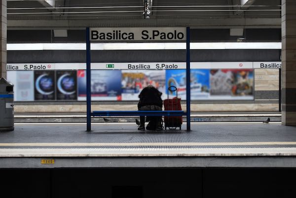 Metro station in Rome at Basilica S Paolo