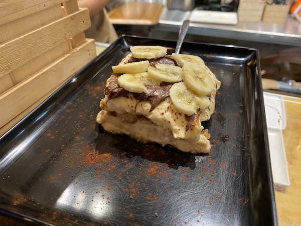 image of banana tiramisu in Rome cafe