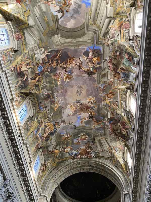 frescoed ceiling of church in rome