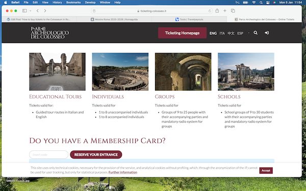 Official Colosseum website for tickets 