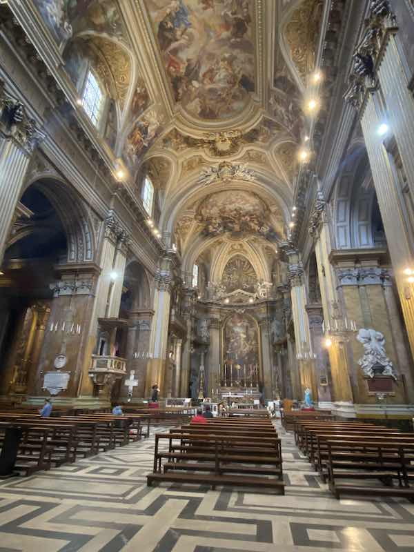 Interior of Santi Apostoli Church in Rome