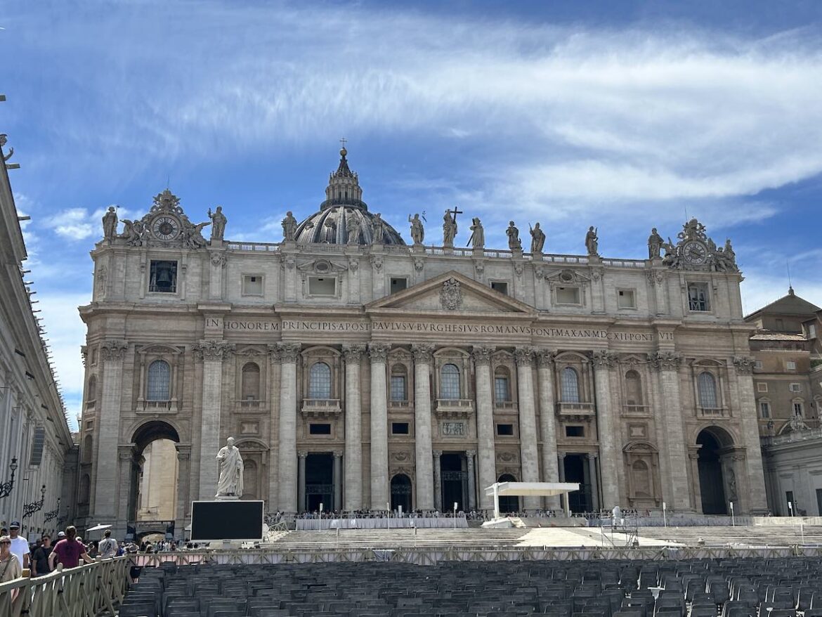 Facade of St Peter's Basilica at the Vatican
